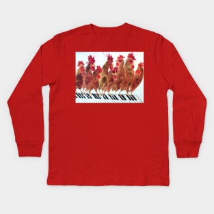 The Piano Playing Hens Kids Long Sleeve T-Shirt